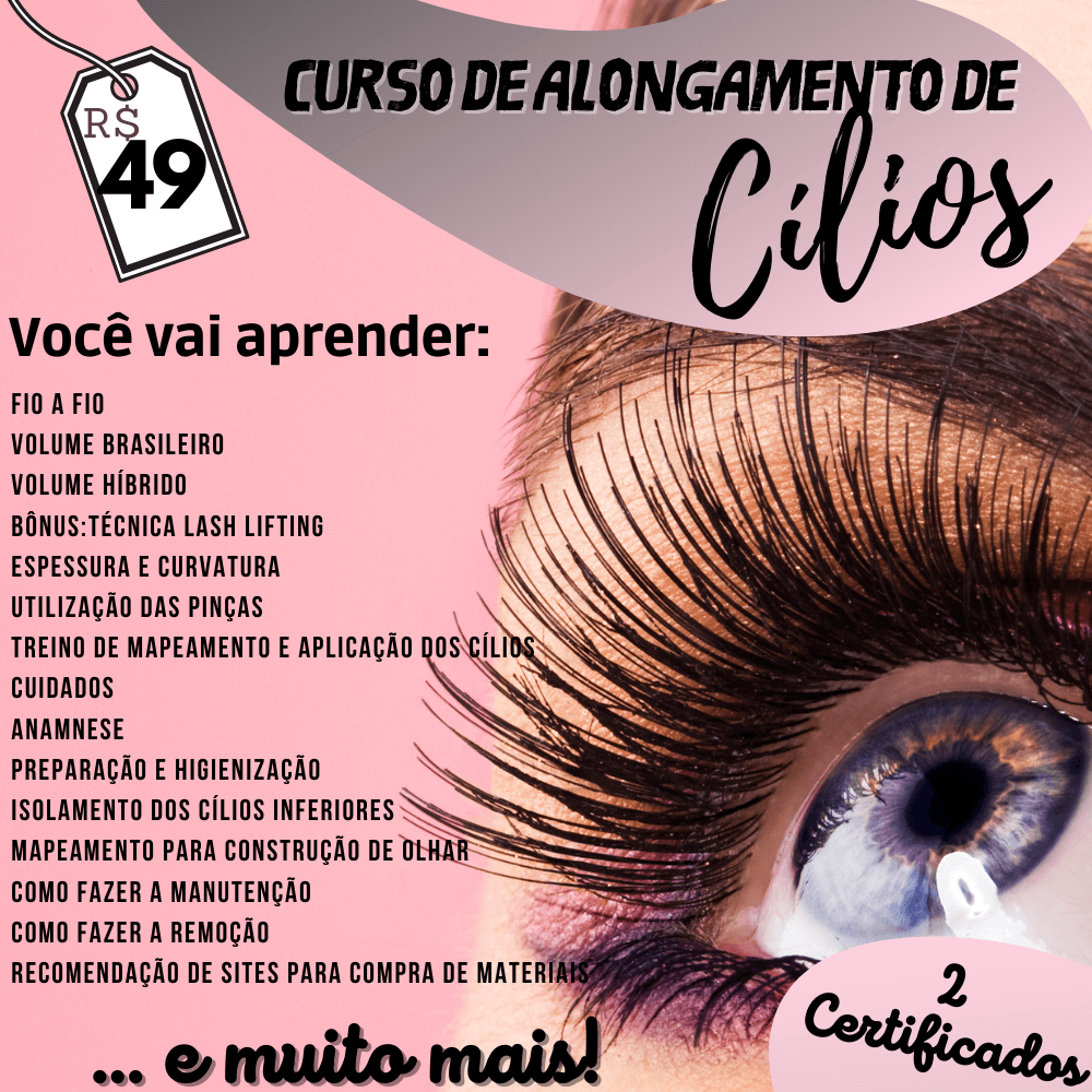 Curso de Alongamento de Cílios - Cursos Grátis